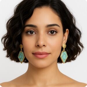 Sanctuary Project Blue Stone Geo Drop Earrings